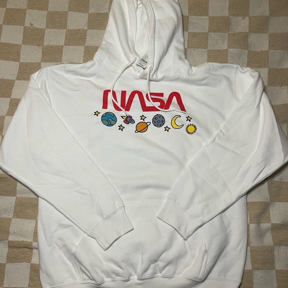 White Hoodie with Space Graphics